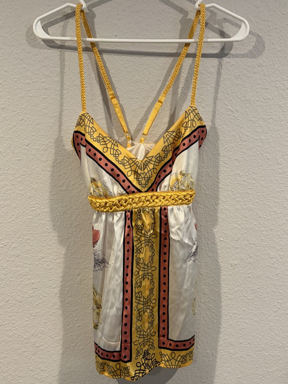 Arden B Vintage Y2K Goddess Floral Silk Strappy V Neck Babydoll Tank Top Size XS